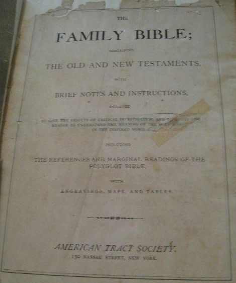 Weir Family Bible Title Page