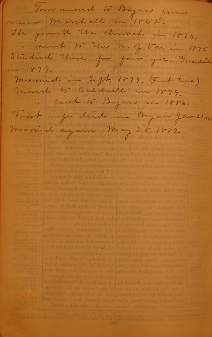 Batte Family Bible 1907 Notes