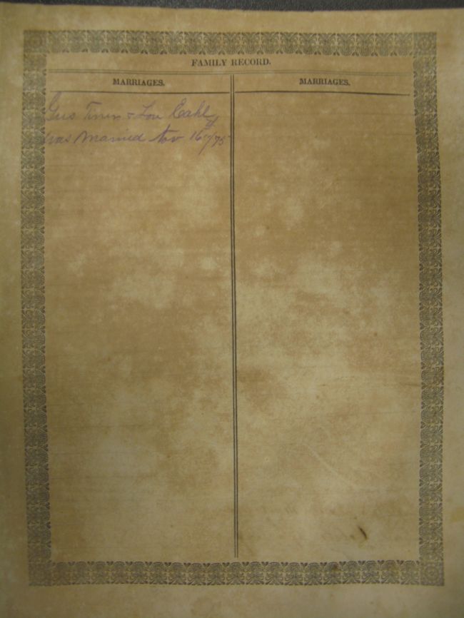 Tiner Family Bible Marriages